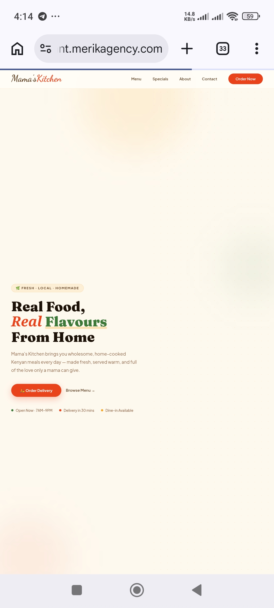 Mama's Kitchen — Restaurant Template