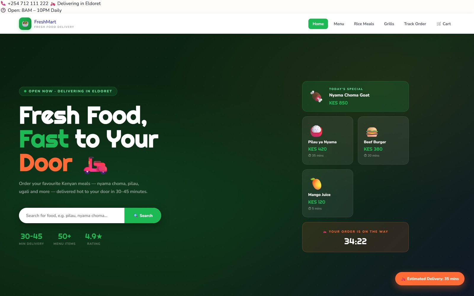FreshMart: Food Delivery Template