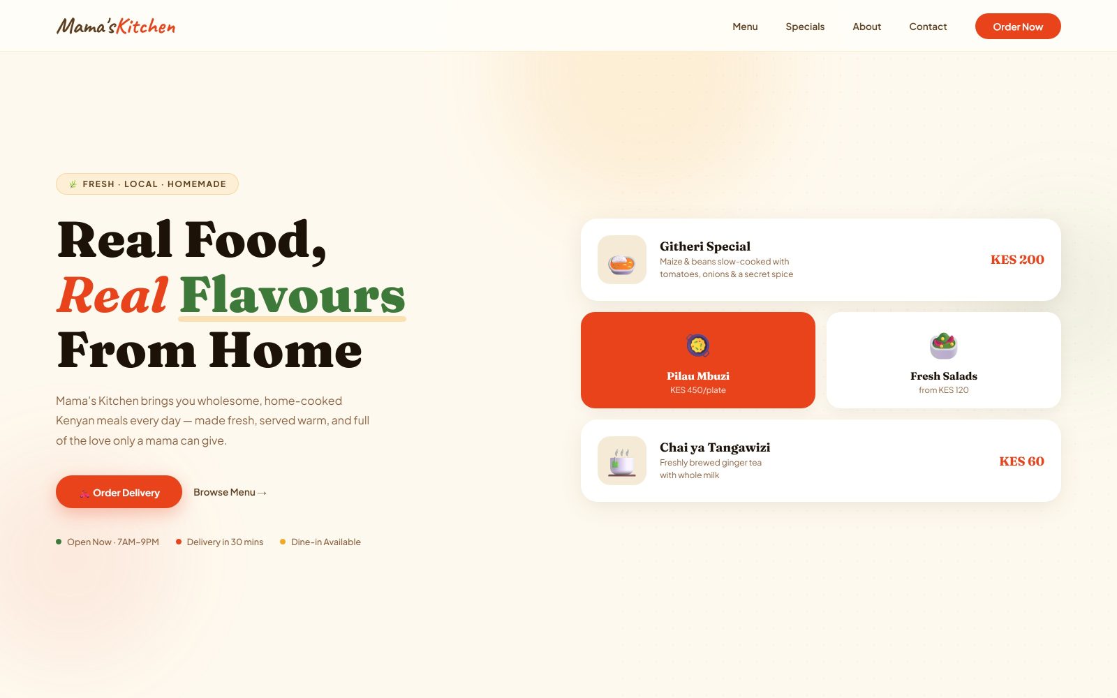 Mama's Kitchen: Restaurant Template