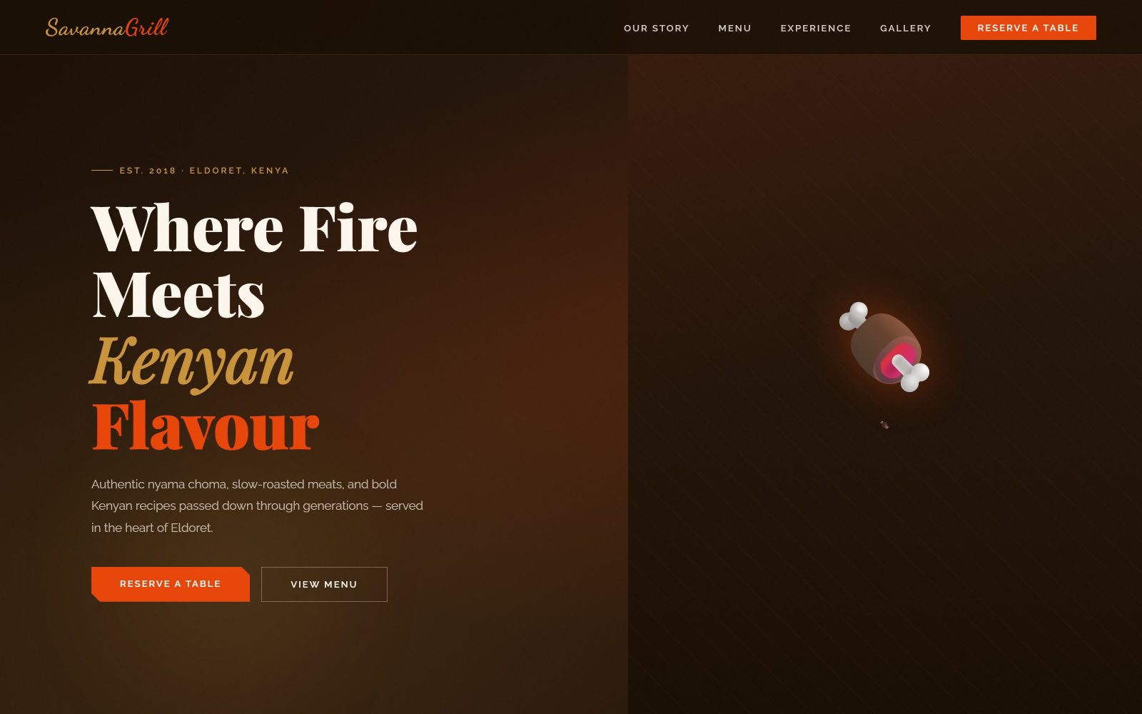 Savanna Grill: Restaurant Template