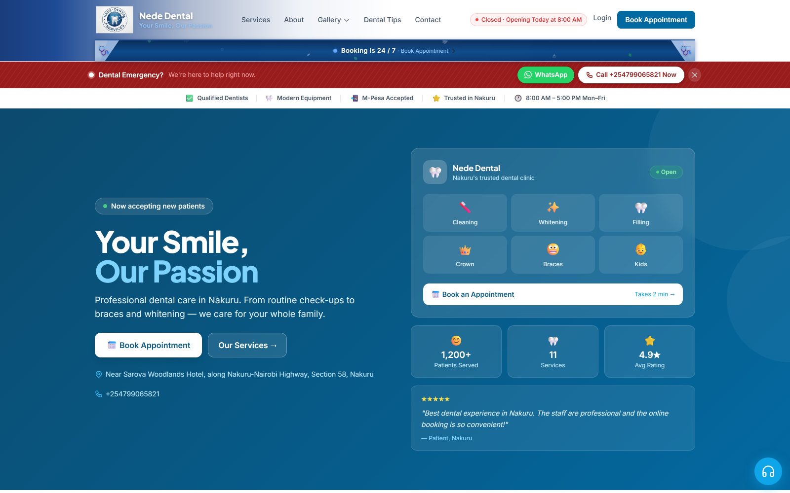 Nede Dental Services: Dental Clinic Website