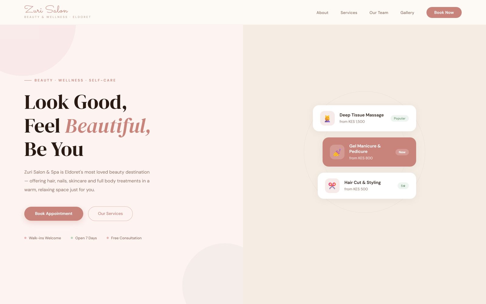 Zuri Salon: Salon & Spa Template