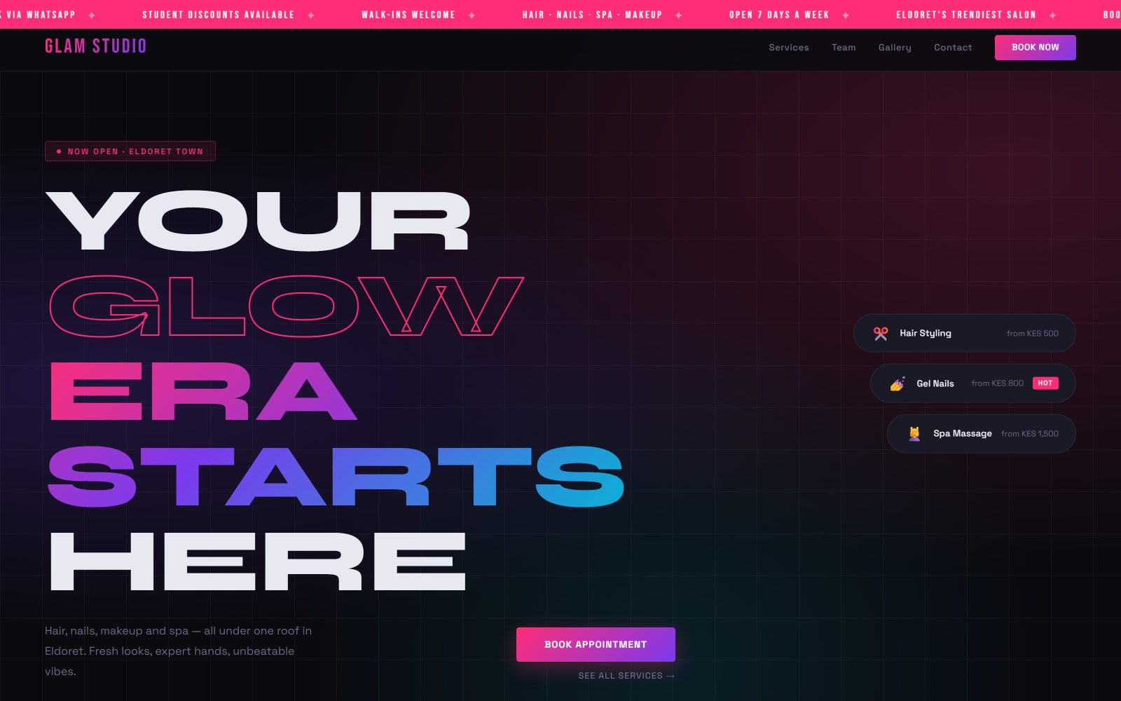 GLAM Studio: Salon & Spa Template