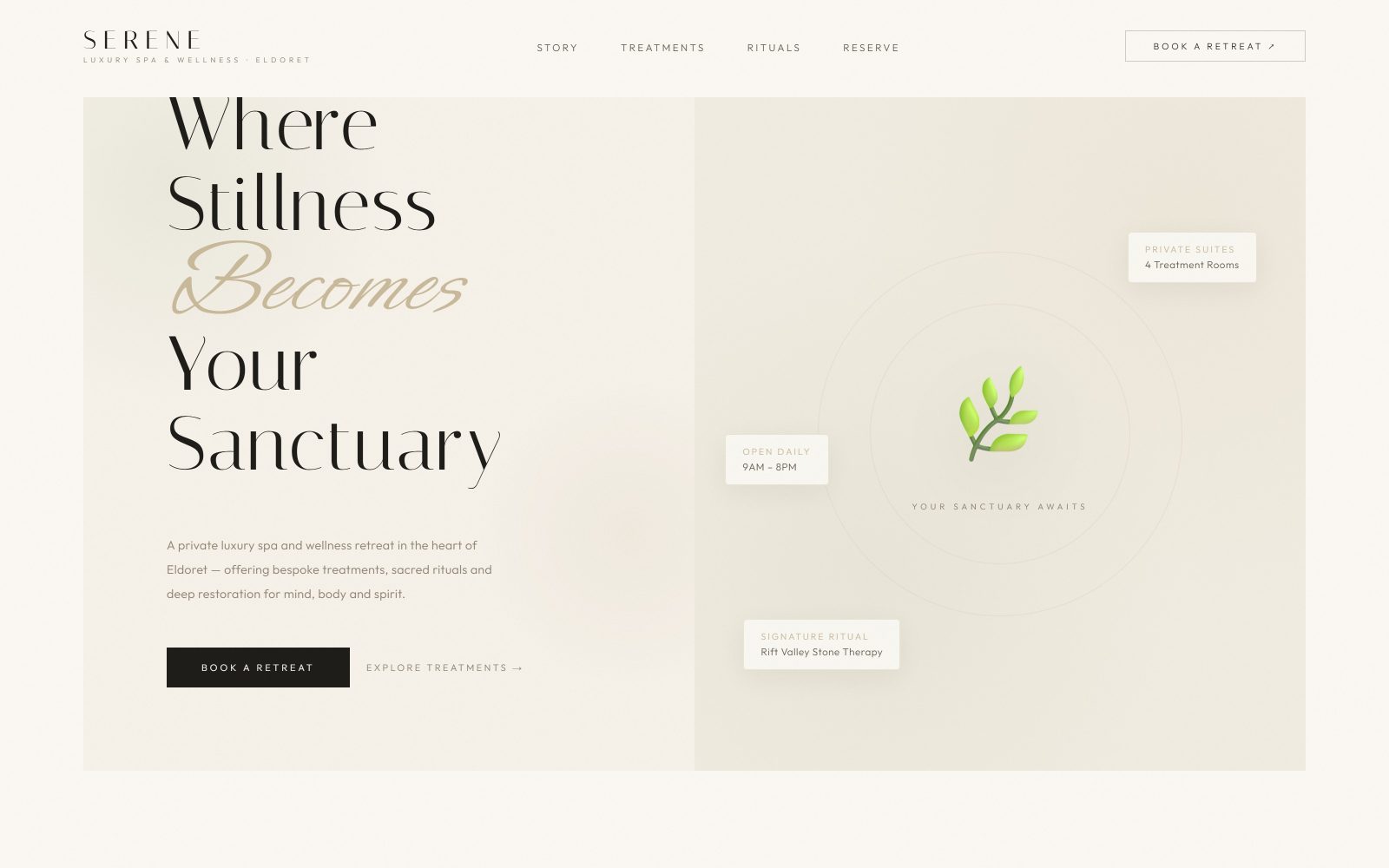 SERENE: Luxury Spa & Wellness Template