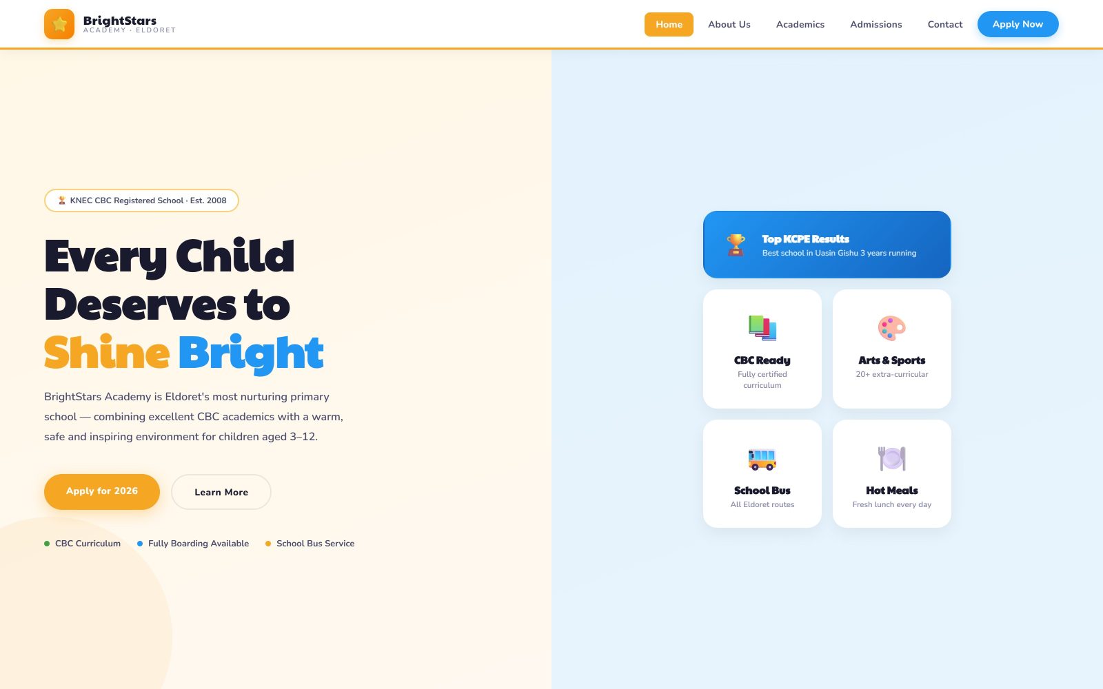 BrightStars Academy: Primary School Template